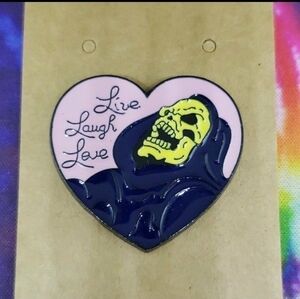 LIVE Laugh Love Skeletor Masters of the Universe Enamel Pin Brooch